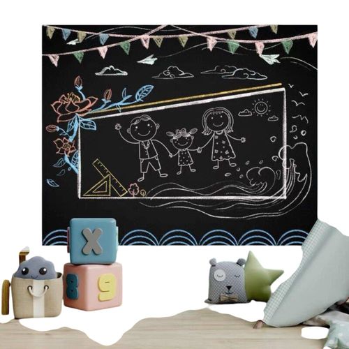 Papel de Parede Adesivo PVC Com 5 Giz Coloridos - 2 Metros